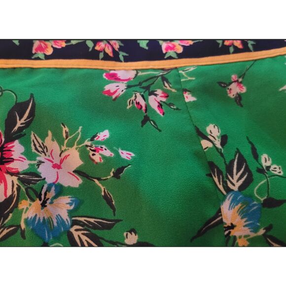 New York Company Kelly Green Pink Floral Maxi Wrap skirt Resort Tropical Flowy M - Picture 5 of 7